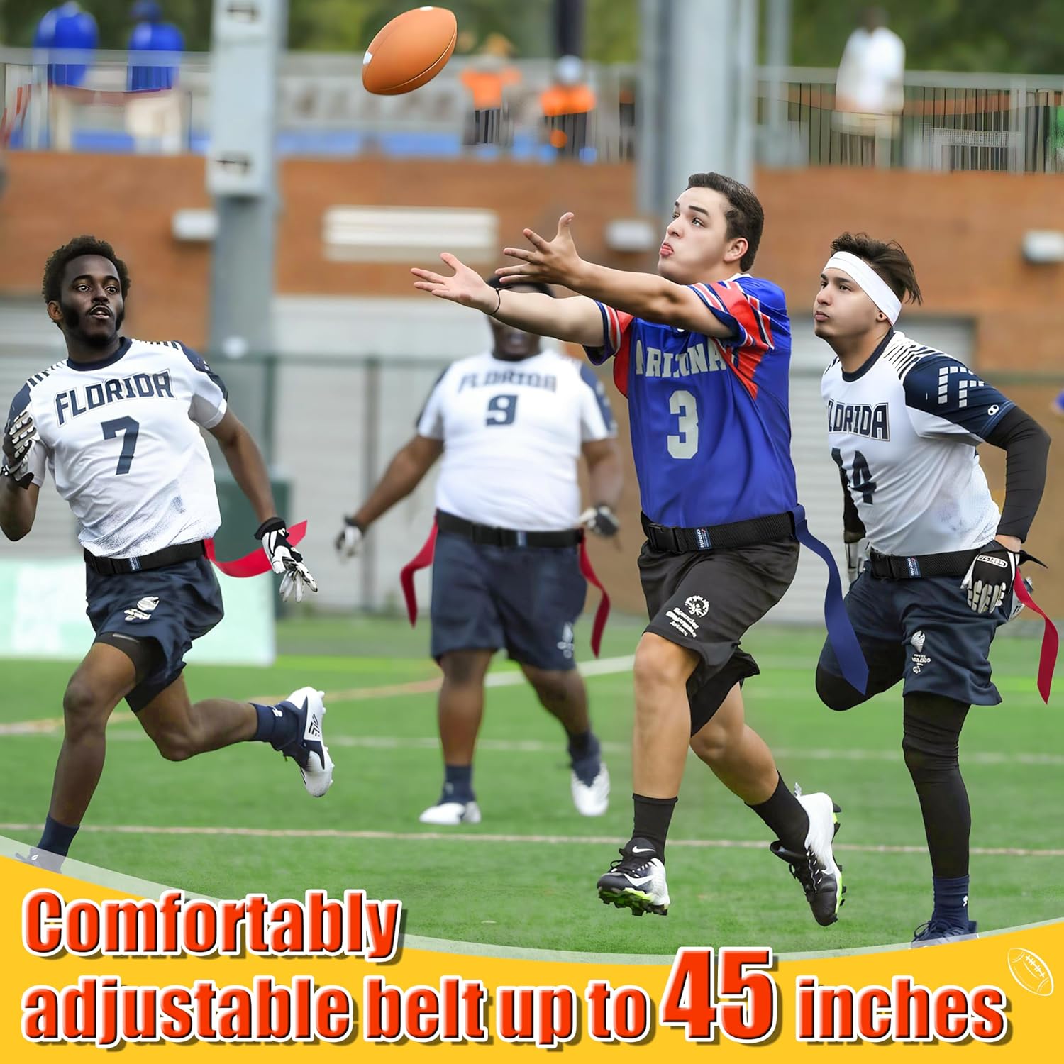 Flag Football Belts, Flags for Flag Football Set 14 Player, Flag Football for Kids Adults and Youth Training Equipment