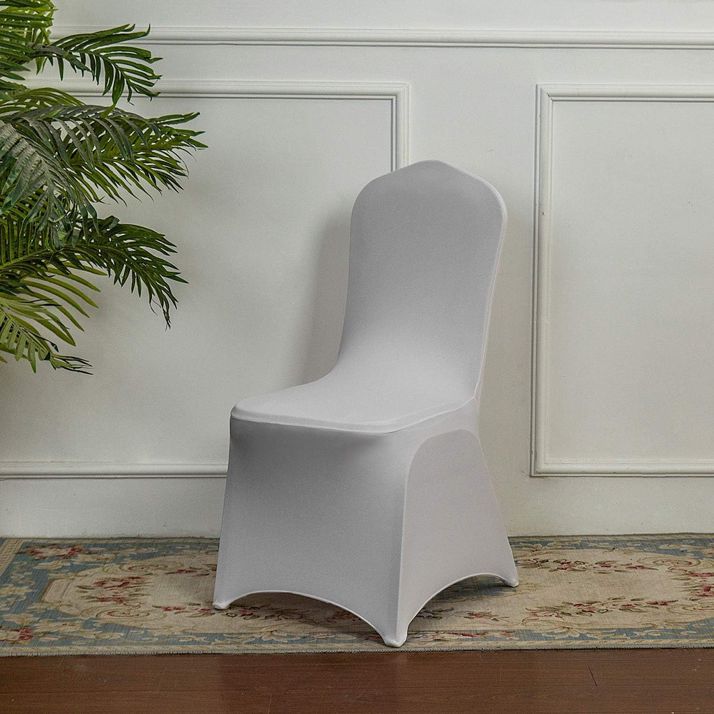 6pcs Stretch Spandex Chair Cover for Wedding Party Dining Banquet Event (White, 6)