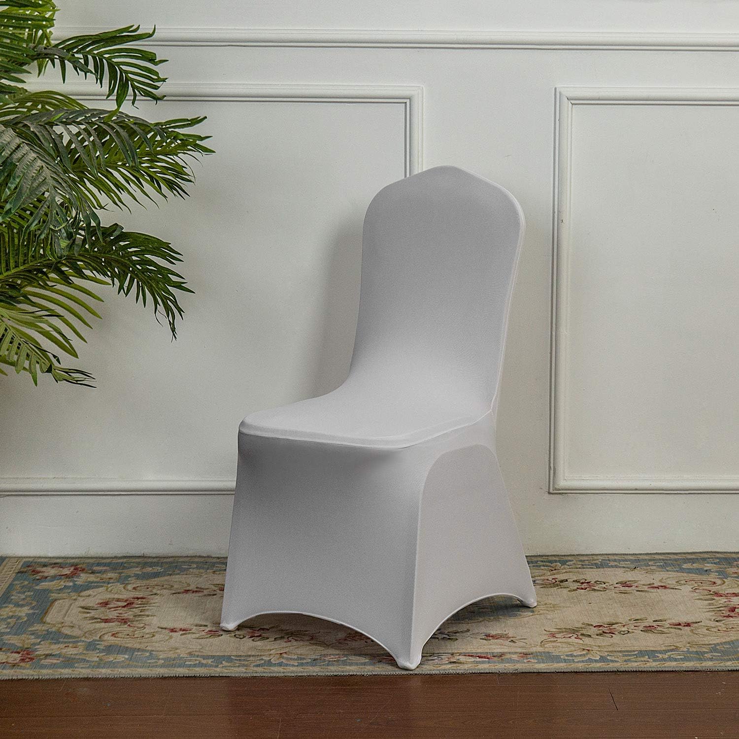 Stretch Spandex Chair Cover for Wedding Party Dining Banquet Event (White, 25)