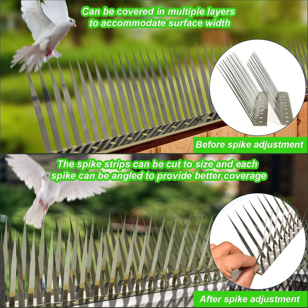 Bird Spikes, Squirrel Spikes and Squirrel Baffles Keep Raccoons, Cats and Snakes Away from Gardens, Fences and