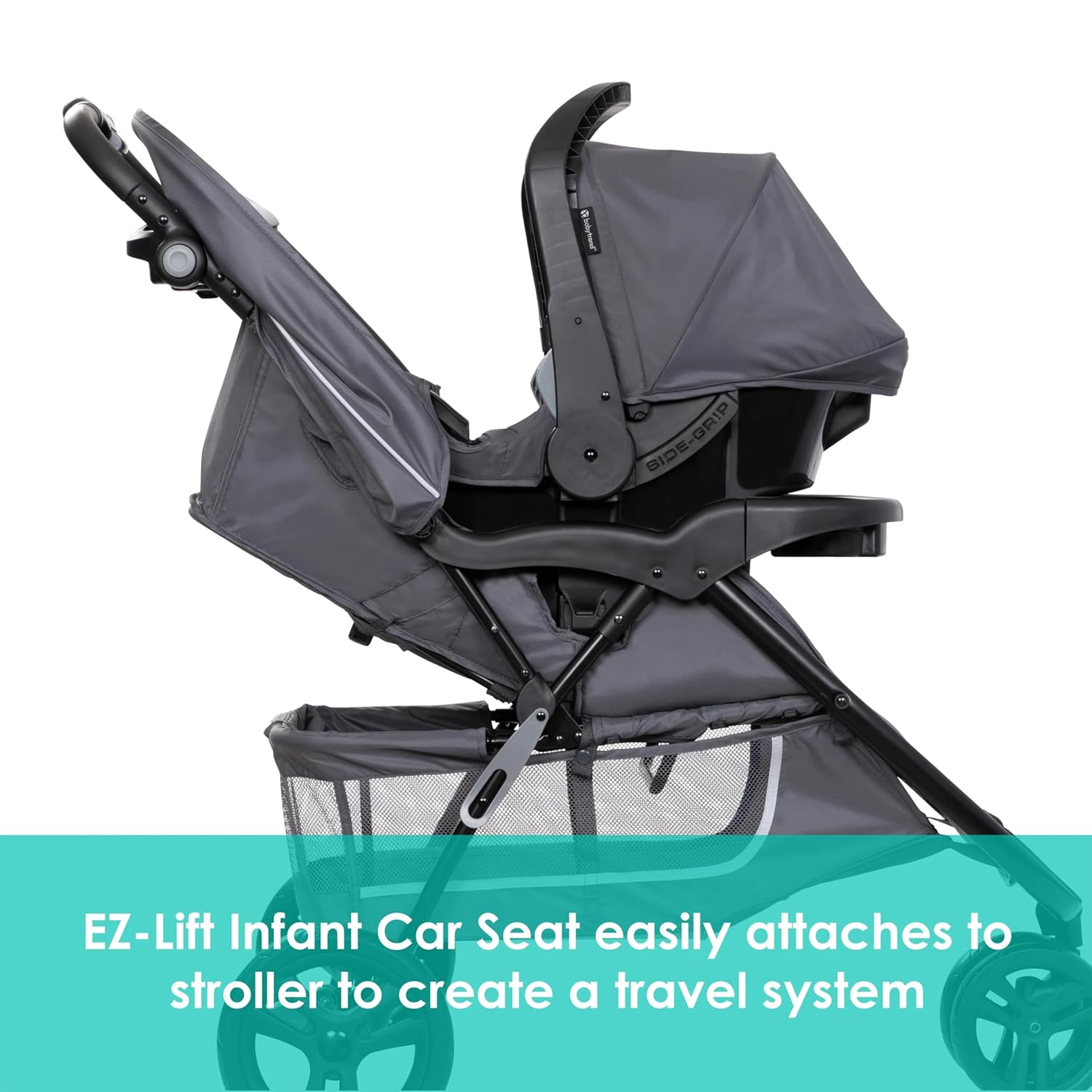 Stroller and EZ-Lift Infant Car Seat, EZ Ride Travel System, Dash Grey