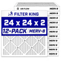 24x24x2 Air Filter MERV 8, AC Furnace Filters (12-Pack)