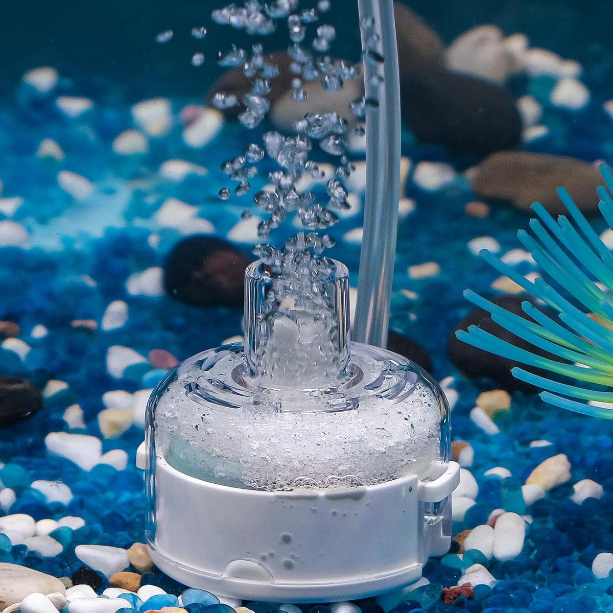 Mini Aquarium Sponge Filter, Small Fish Tank Internal Filter with Foam and Air Stone Submersible Bio Sponge Filter