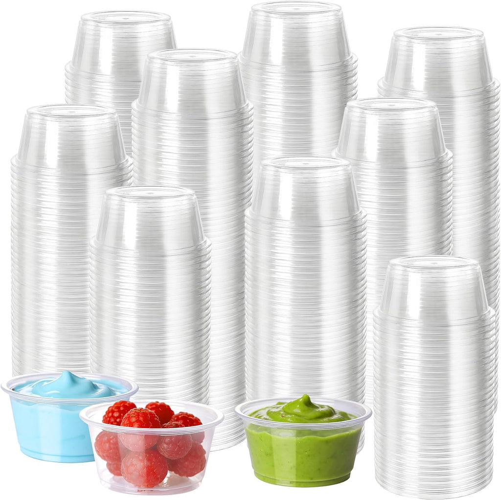 200PACK 2oz Plastic Portion Cups (No Lids), Condiment, Jello Shot Cup