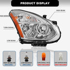 Headlights Assembly Compatible with 2008-2013 Nissan Rogue Compatible with 2014-2015 Rogue Select Halogen Head lights