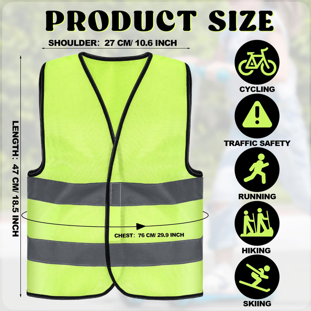 40 Pcs Kids Safety Vests Bulk Reflective Construction, Yellow