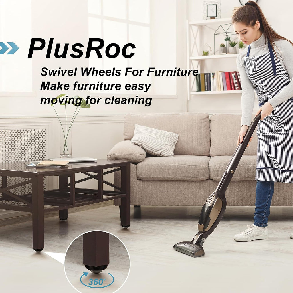 PlusRoc 4 Pack 1 Inch Self Adhesive Caster Wheels for Furniture