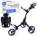3-Wheel Golf Push Cart – Foldable, Adjustable Handle, Brake