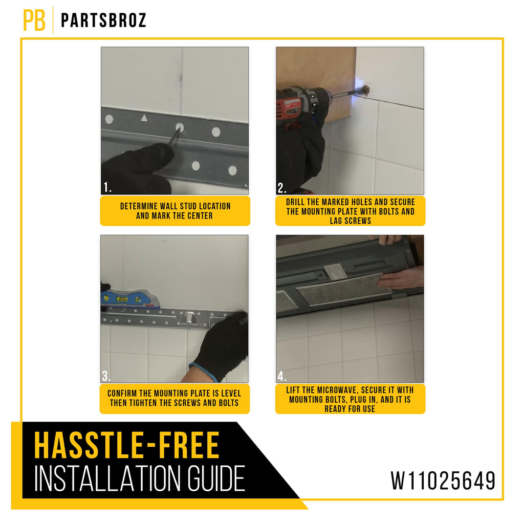 Microwave Oven Mounting Bracket for Whirlpool KMHS120EBS5