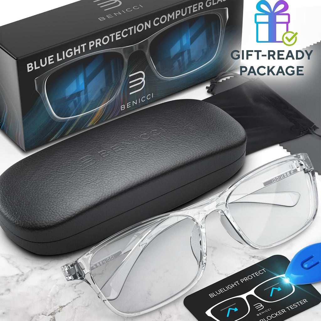 Stylish Blue Light Blocking Glasses for Women & Men – Helps Reduce Glare & Digital Eye Strain from Computers, Phones