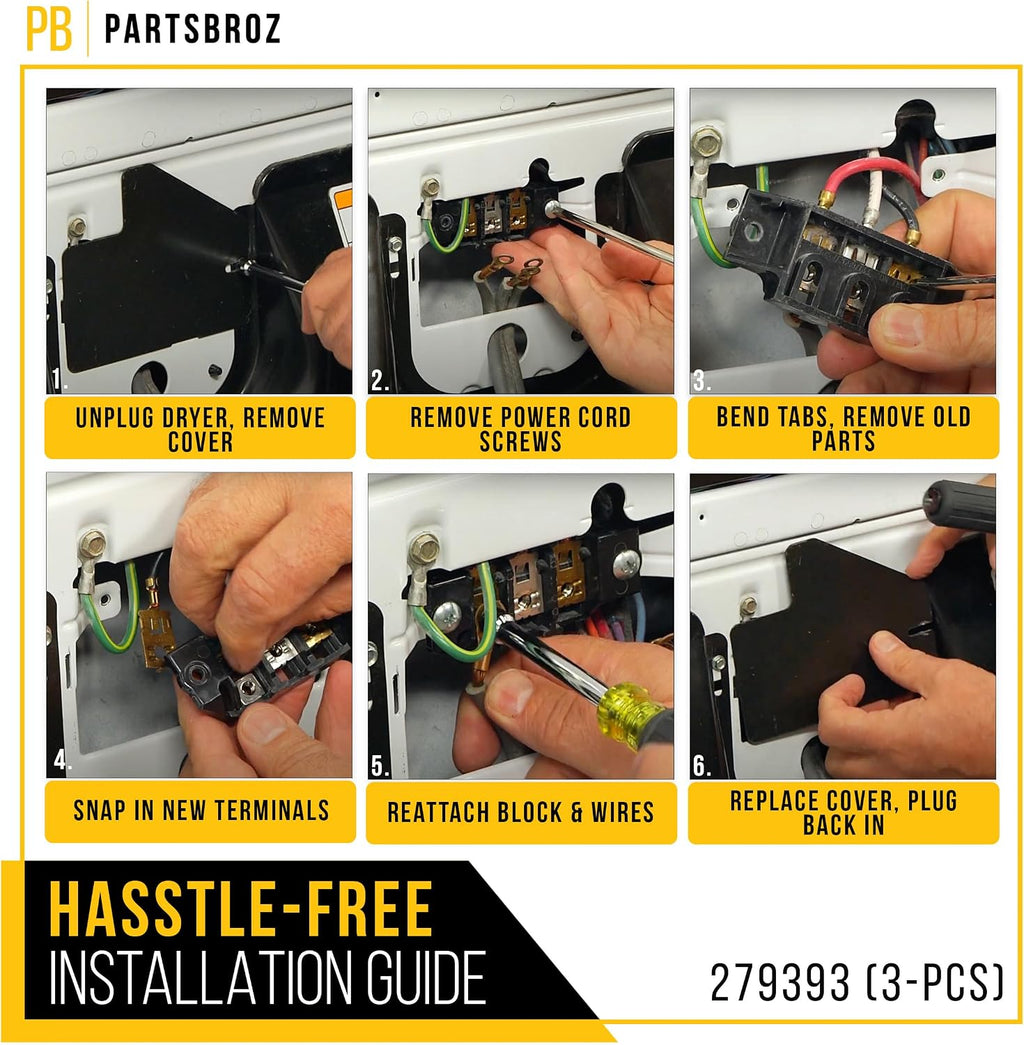 Dryer Terminal Block Screws for Kenmore 110.6095799 (3-Pack)