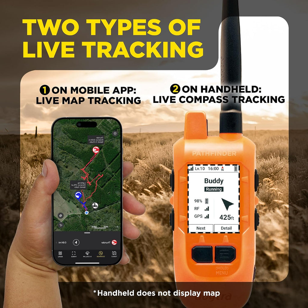 PATHFINDER2 MINI Compass Live GPS Dog Tracking & Training System - 4-Mile Range E-Collar Handheld with No