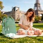 Diaper Bag Backpack with Changing Pad for Mom & Dad,Large,Green
