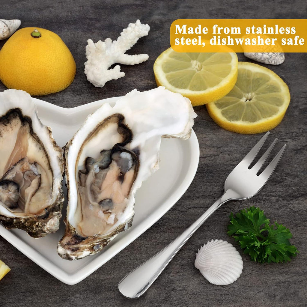 24 Pcs Oyster Fork Appetizer Seafood Fork Portable Stainless Steel