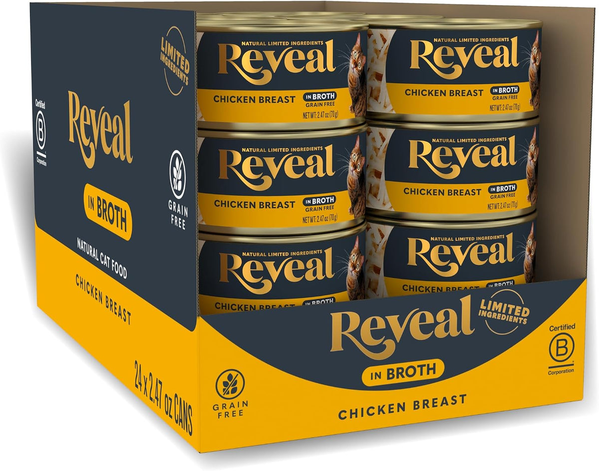 Chicken Breast in Broth Wet Cat Food 24-Pack 2.47 oz Cans