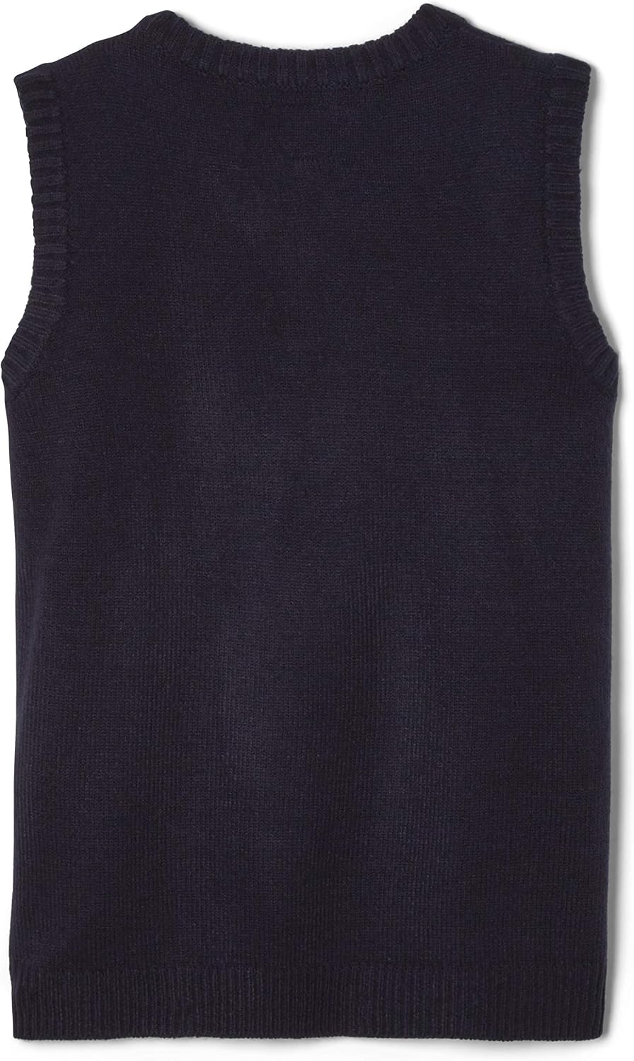 Boys' V-Neck Sweater Vest, Navy, M (8)
