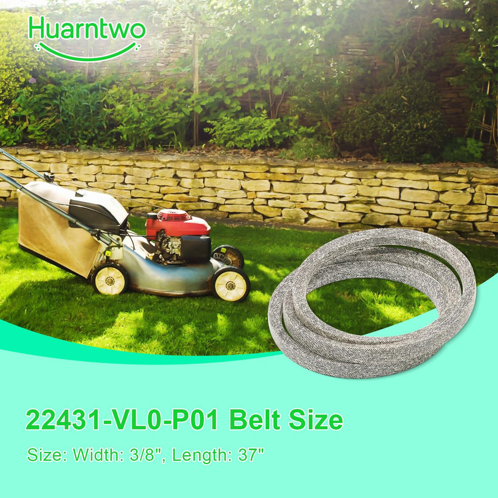 Drive V-Belt Replacement for Honda HRR216 Series Mower – OEM 22431-VL0-P01 / 22431-VL0-T01 – 3/8" x 37" Deck Belt for HRR216K8 K9 K10 K11 Walk-Behind Lawn Mower, 2 Pack – Huarntwo