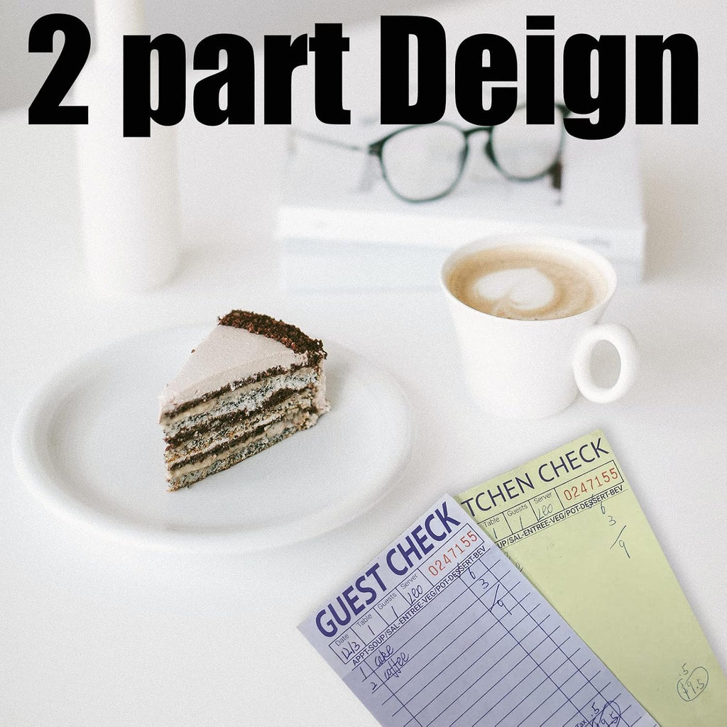 24 Books Guest Checks Server Note Pads, 2-Part Carbonless