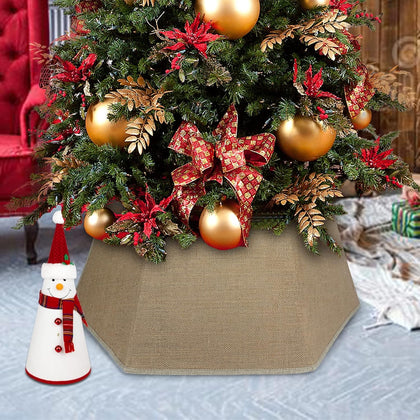 26 Inch Christmas Tree Collar Buffalo Plaid Christmas Tree Skirts Tree Ring Christmas Decorations for Party Holiday