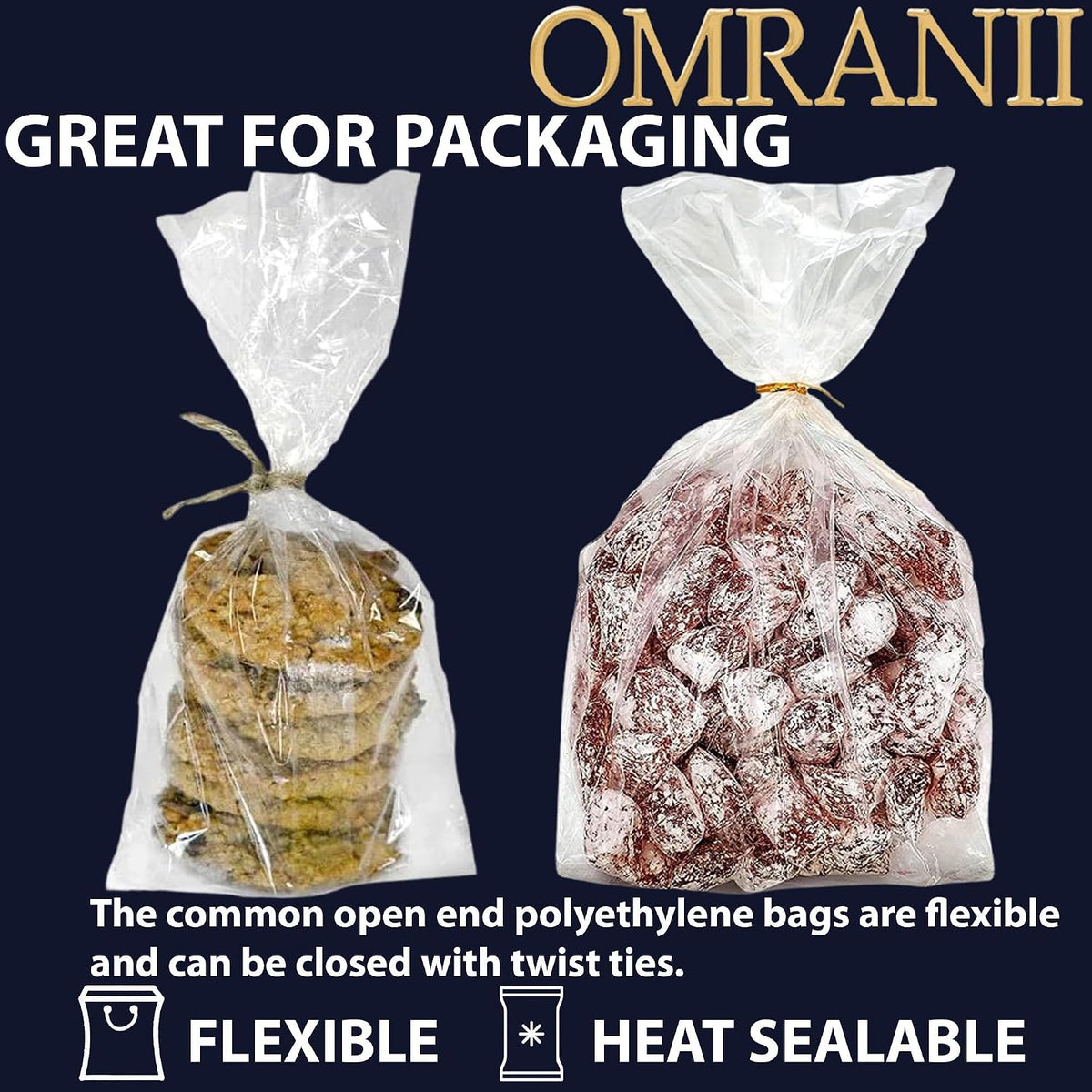Clear Gusseted Bags, 2Mil 10" X 4" X 24" & 100 Bags | LDPE Material, For Food Packaging, Storage & Display | Heat