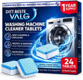 Premium Washing Machine Cleaner Tablets 24 Powerful Deep Clean Descaler & Deodorizer Pods HE Compatible Front & Top