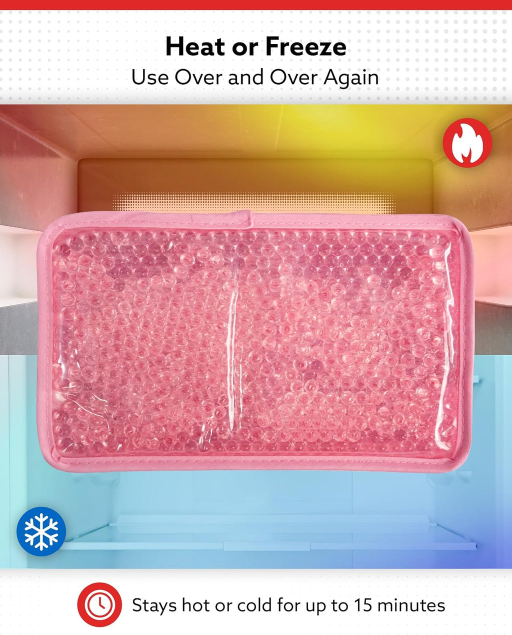 Rectangle Plush Gel Bead Ice Pack for Muscle Aches & Relaxation