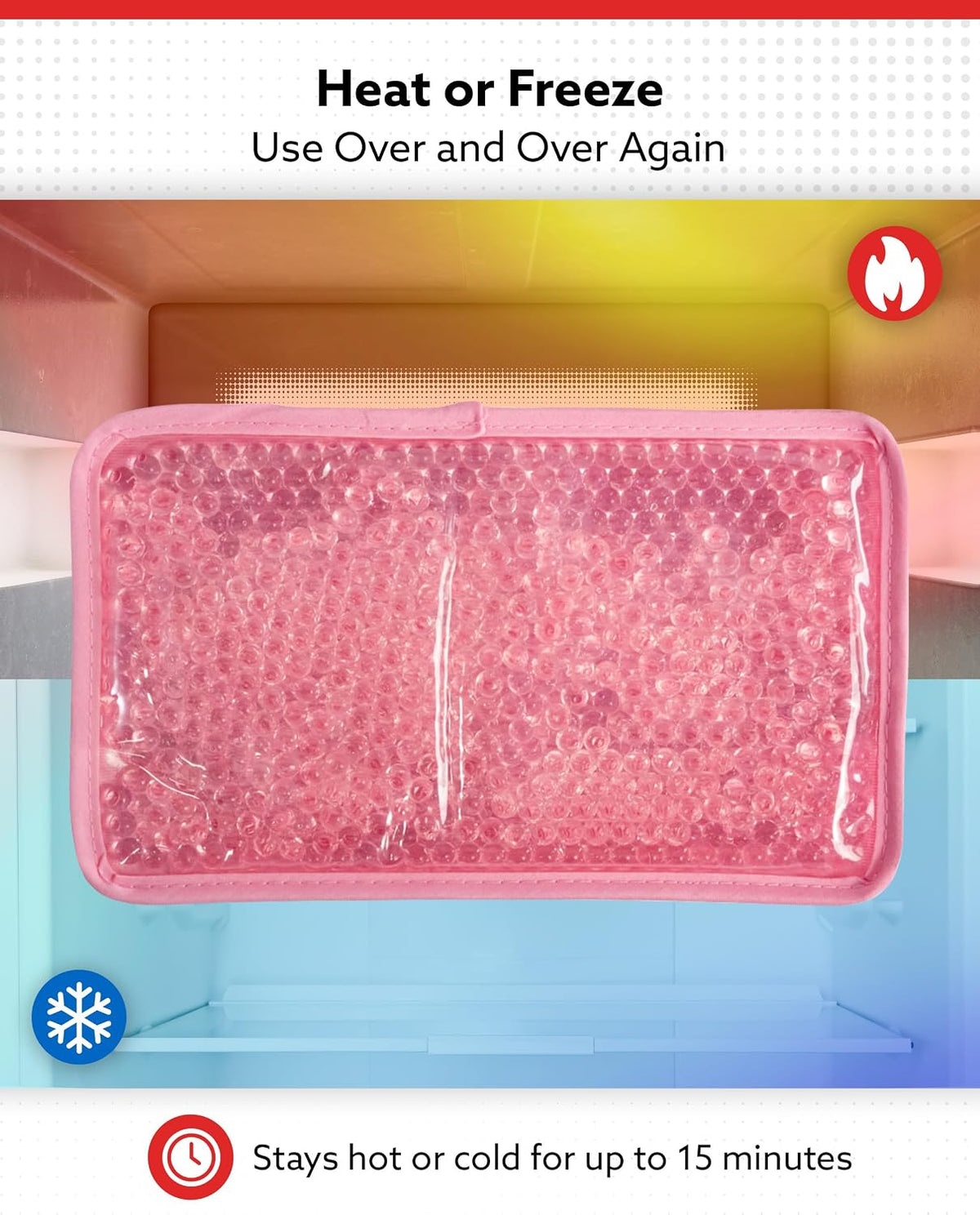 Rectangle Plush Gel Bead Ice Pack for Muscle Aches & Relaxation