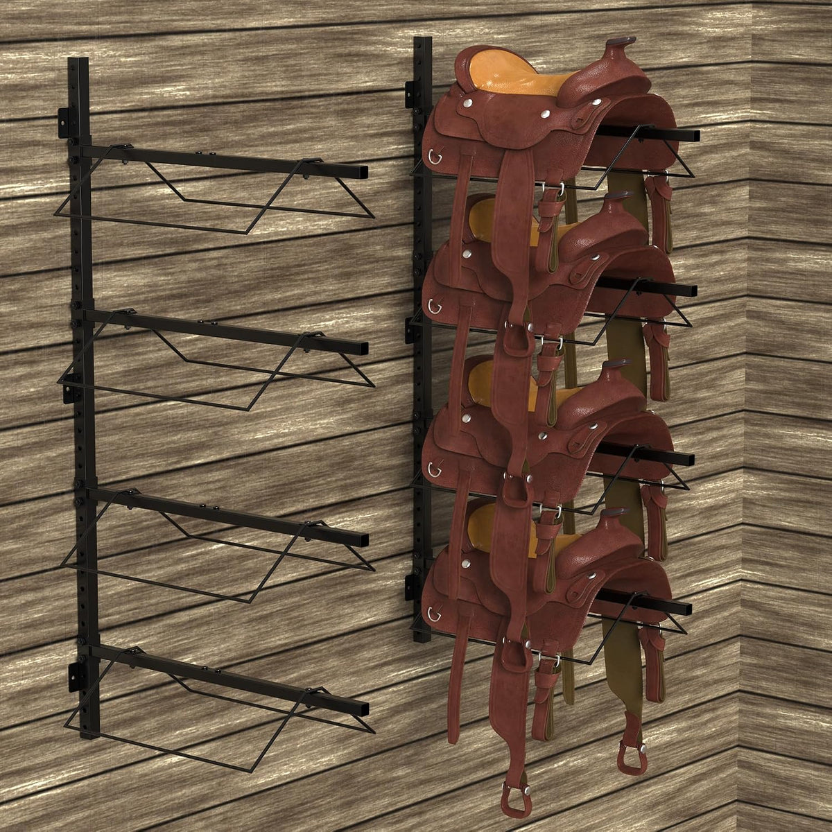 4 Tier Saddle Rack Wall Mount, Saddle Rack for English & Western Saddles