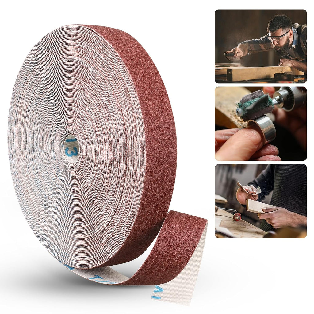 Emery Cloth Roll 80 Grit, 1 Inch x 82 Feet Heavy Duty Sandpaper