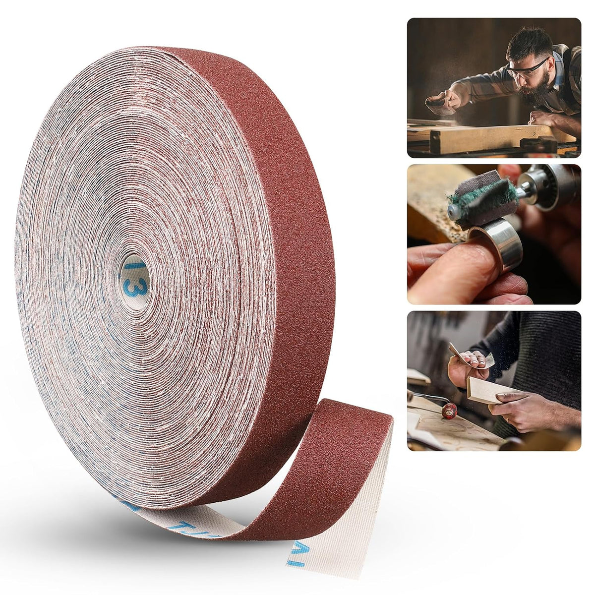 Emery Cloth Roll 80 Grit, 1 Inch x 82 Feet Heavy Duty Sandpaper