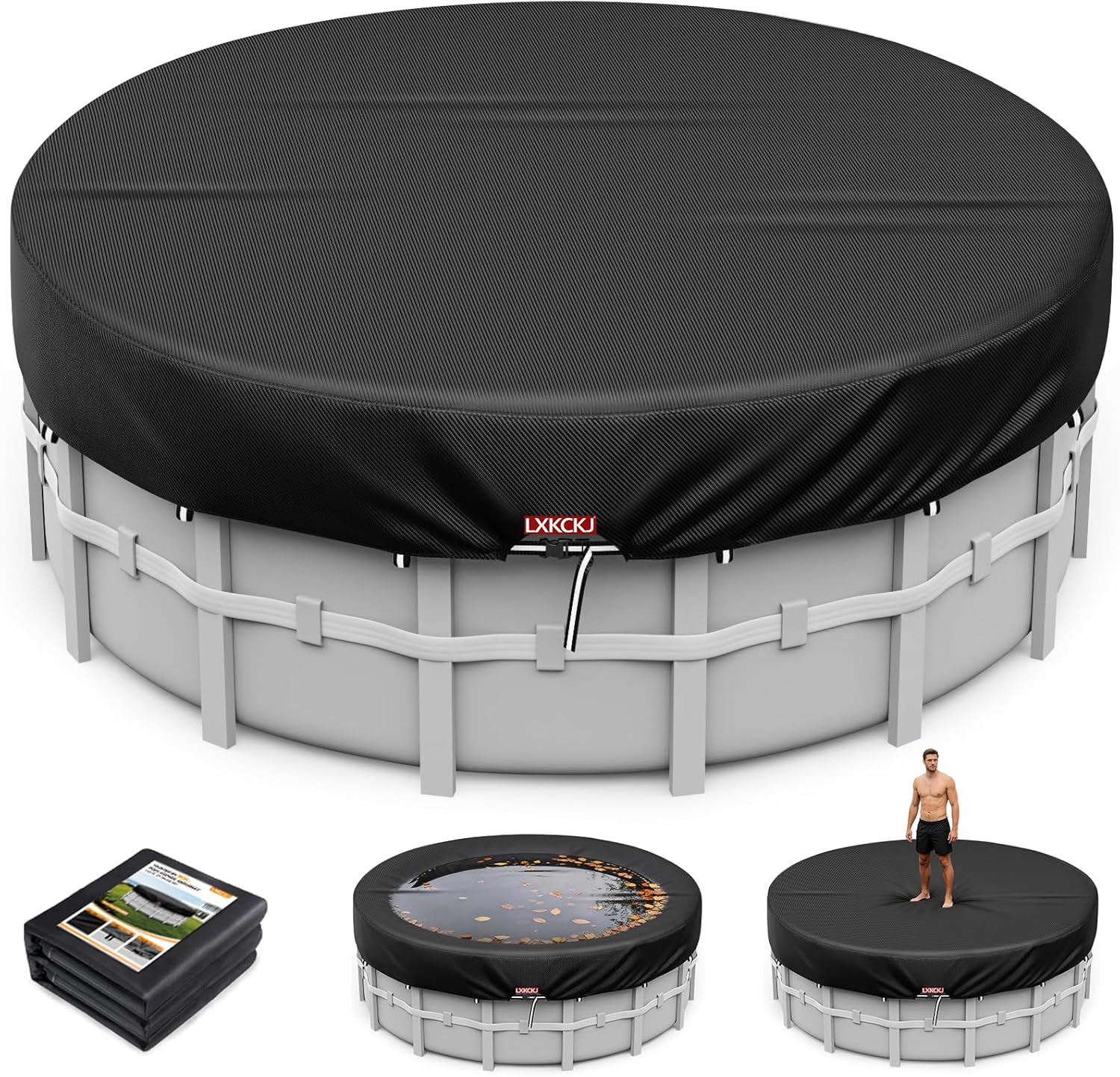12 Ft Round Pool Cover, Solar Pool Covers for Above Ground Pools, Summer Pool Cover Protector with Cover Accessories