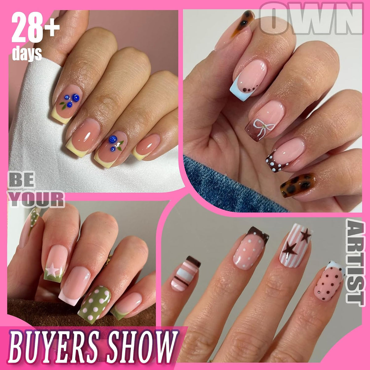 Nail Tips Square 504PCS Short Square Nail Tips Pre Etched