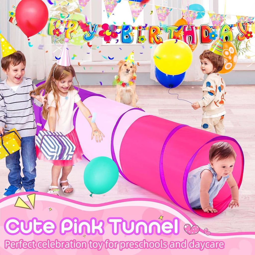 Kids Play Tunnel Tent for Toddler, 6-ft Pop Up Crawl Tunnel Toy for Baby Infant Children or Dog Cat, Collapsible Gift