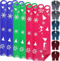 Large 54" Snow Sled for Adults Snowflake Flying Slider Mat with Handles and Warm Winter Gloves Snow Carpet