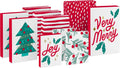 Christmas Gift Boxes with Lids, Assorted 10-Pack (Red and White)