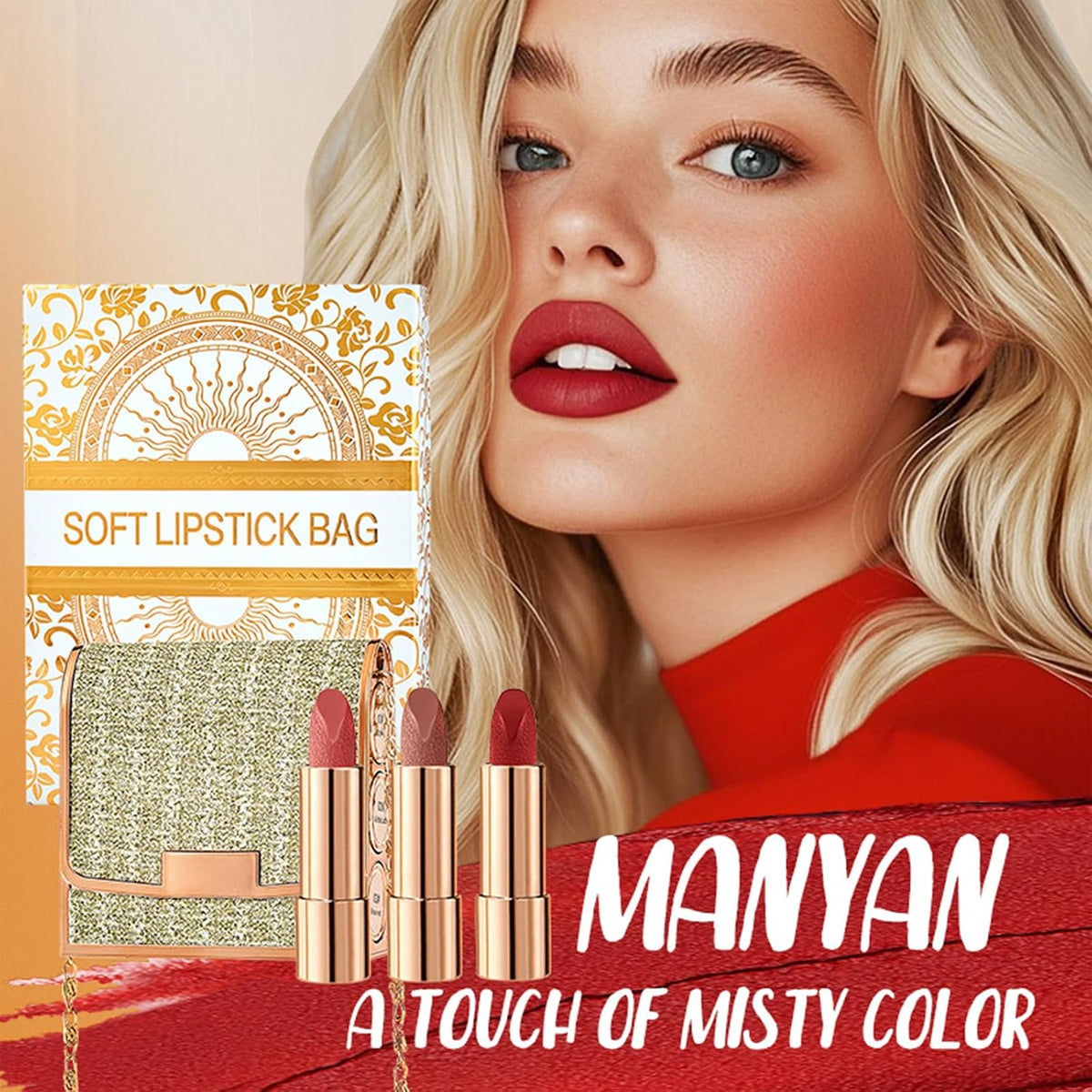 3 Colors Matte Lipstick Set Long Lasting Lip stick 24 hr Lip stick for Women Waterproof Non-sticky Multi-occasions