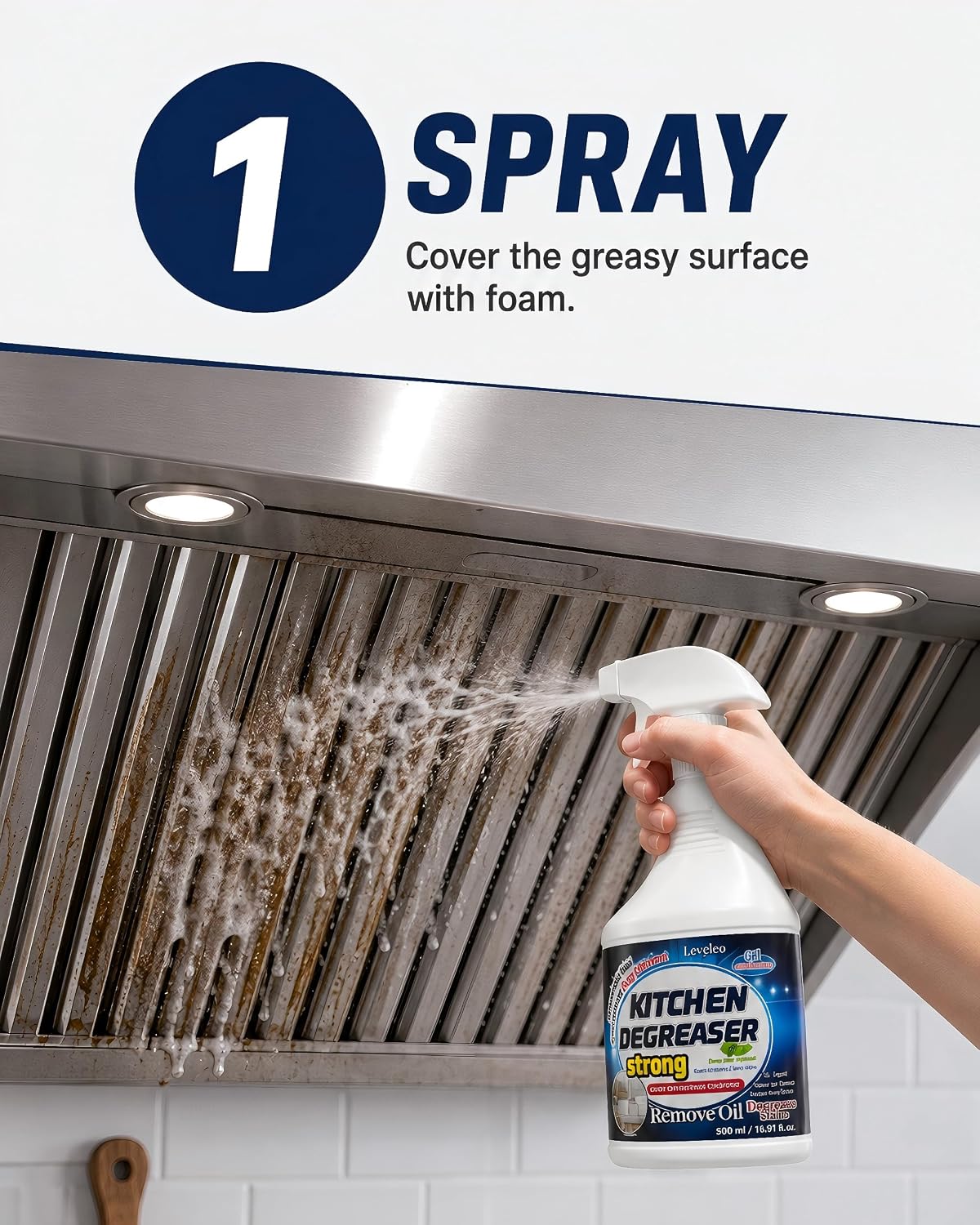 Heavy Duty Kitchen Degreaser for Tough Grease, Stove & Hood Cleaner