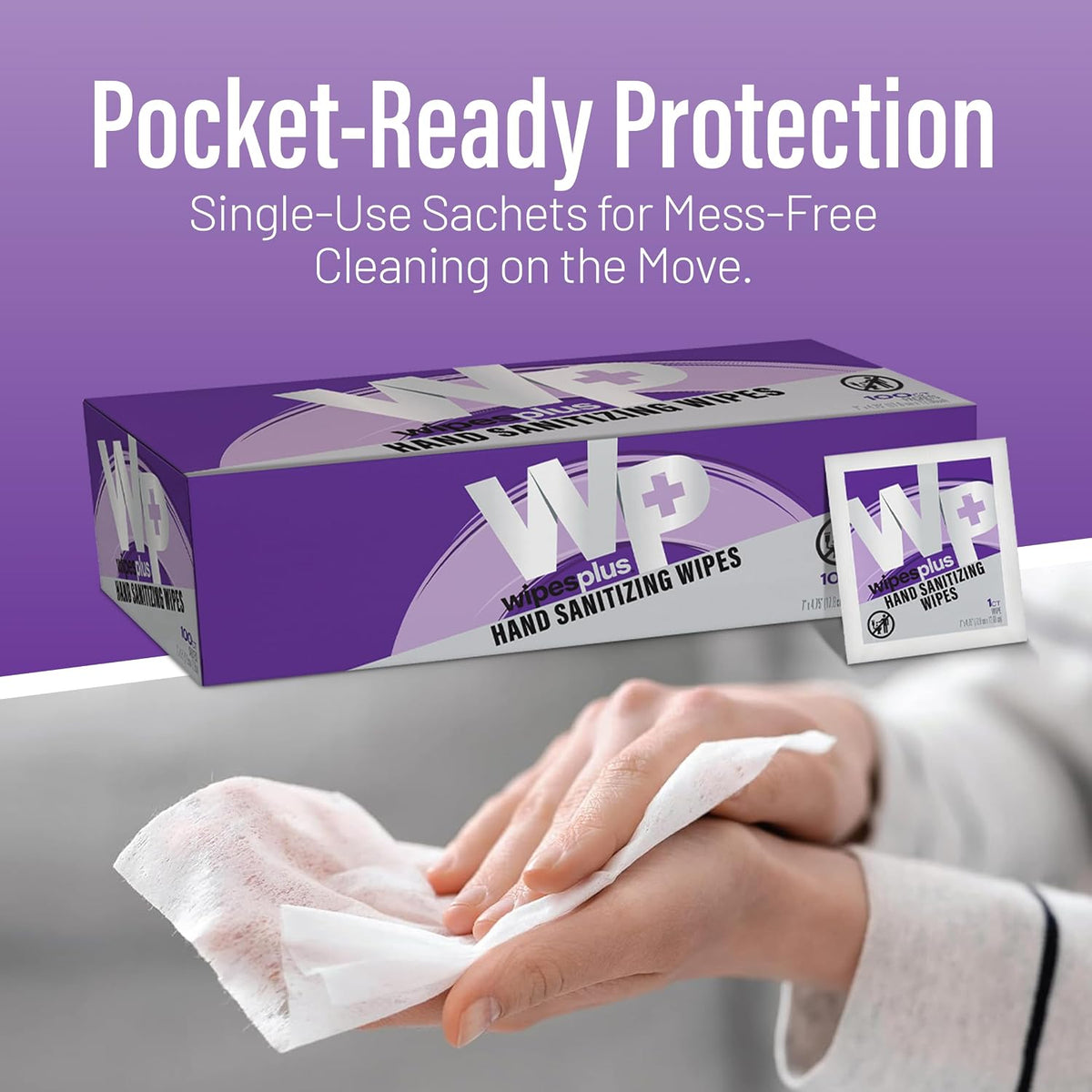 Hand Sanitzing Wipes Alcohol Wipes with Individual Sachets for Home and Business, 100 Count