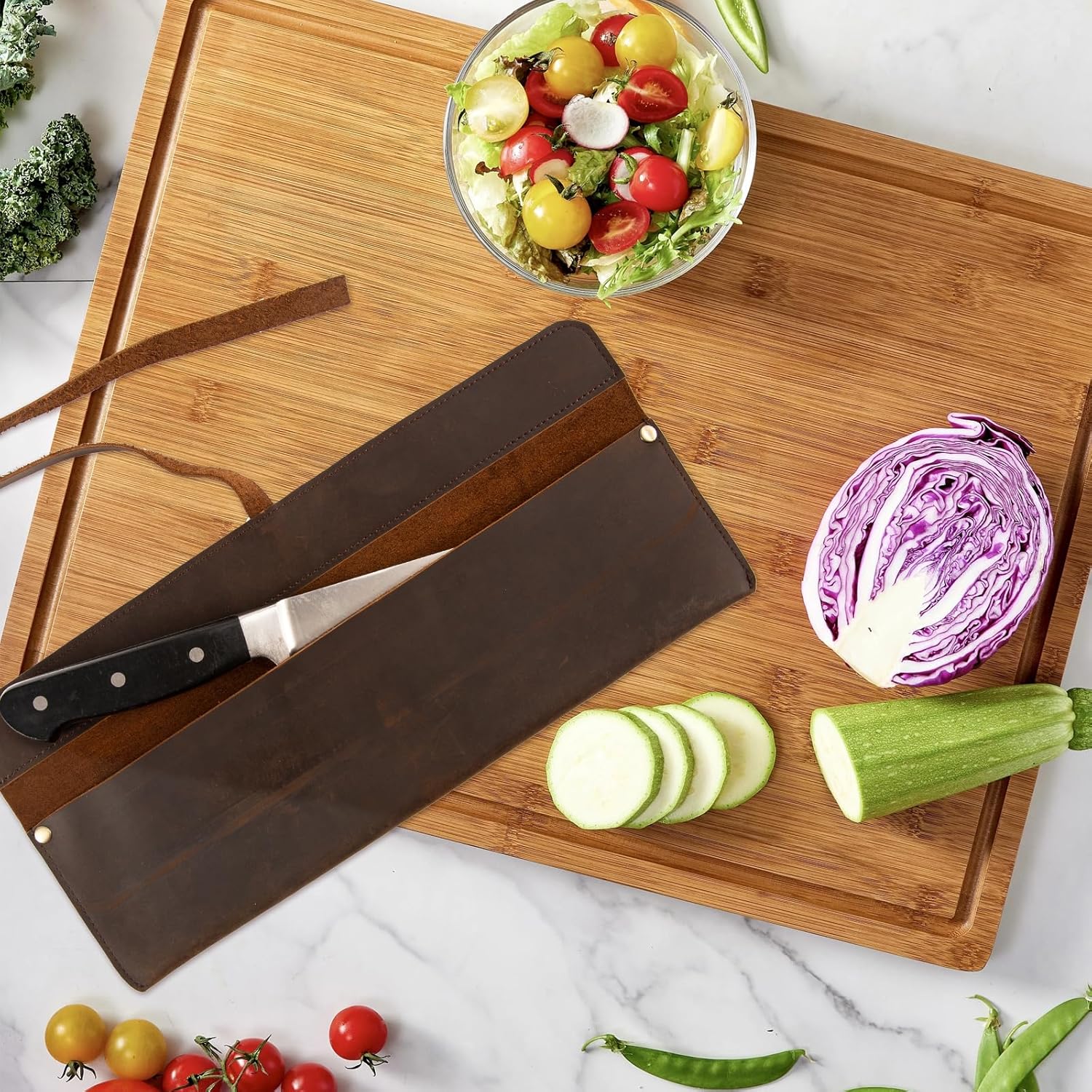 Leather Chef Knife Sheath,Single Chef Knife Case Bag Roll for Traval,Sheaths for Chef's Kitchen knives,Tool Organizer