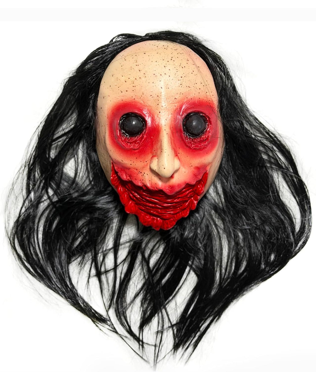 Scary Halloween Mask for Adult, Realistic Ghost Face Masks for Men | Horror Zombie, Long Hair, Creepy Design, Party