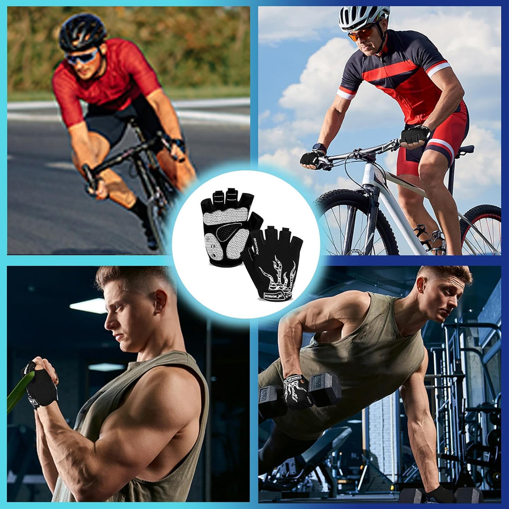 Cycling Gloves Bike Gloves for Men/Women-[5MM Gel Pad] Half Finger Bicycle Biking Gloves for Cycling/Weight