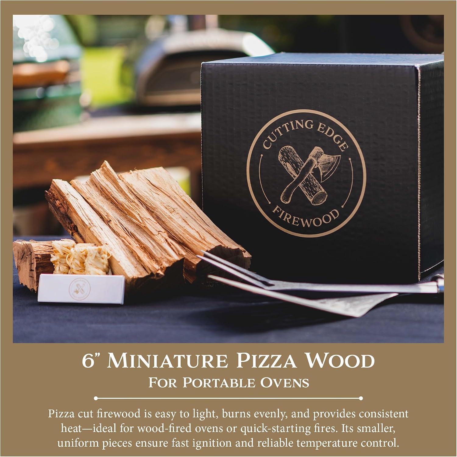 6 Inch Mini Pizza Oven Wood - Ultra Kiln Dried Premium Oak Cooking Wood for Portable Pizza Ovens - Miniature Logs