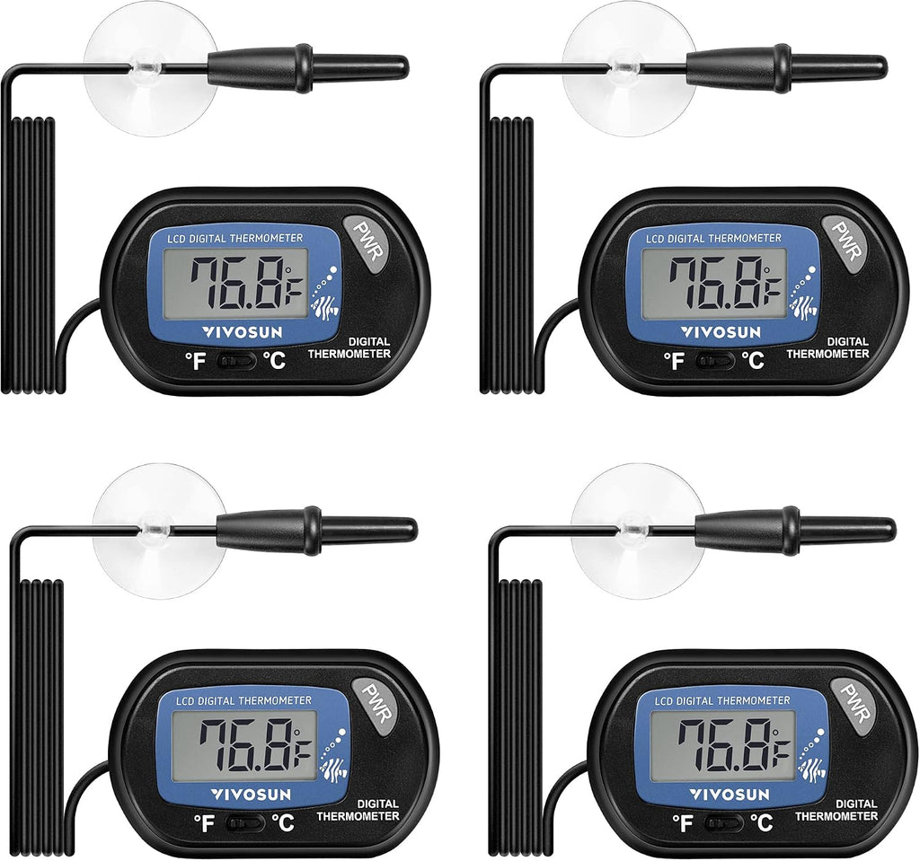 4-Pack LCD Digital Aquarium Thermometer