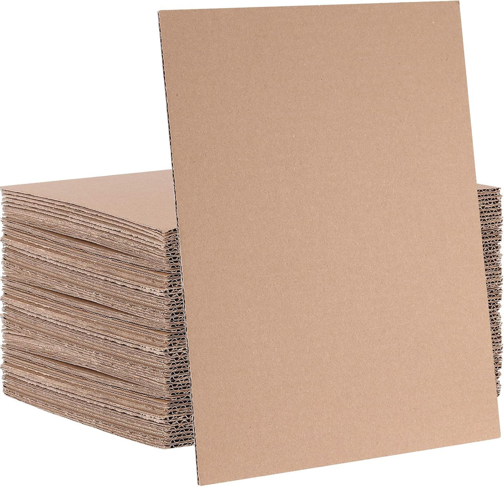 50 Pack 8.5 x 11 Inch Corrugated Cardboard Sheets, Cardboard Paper