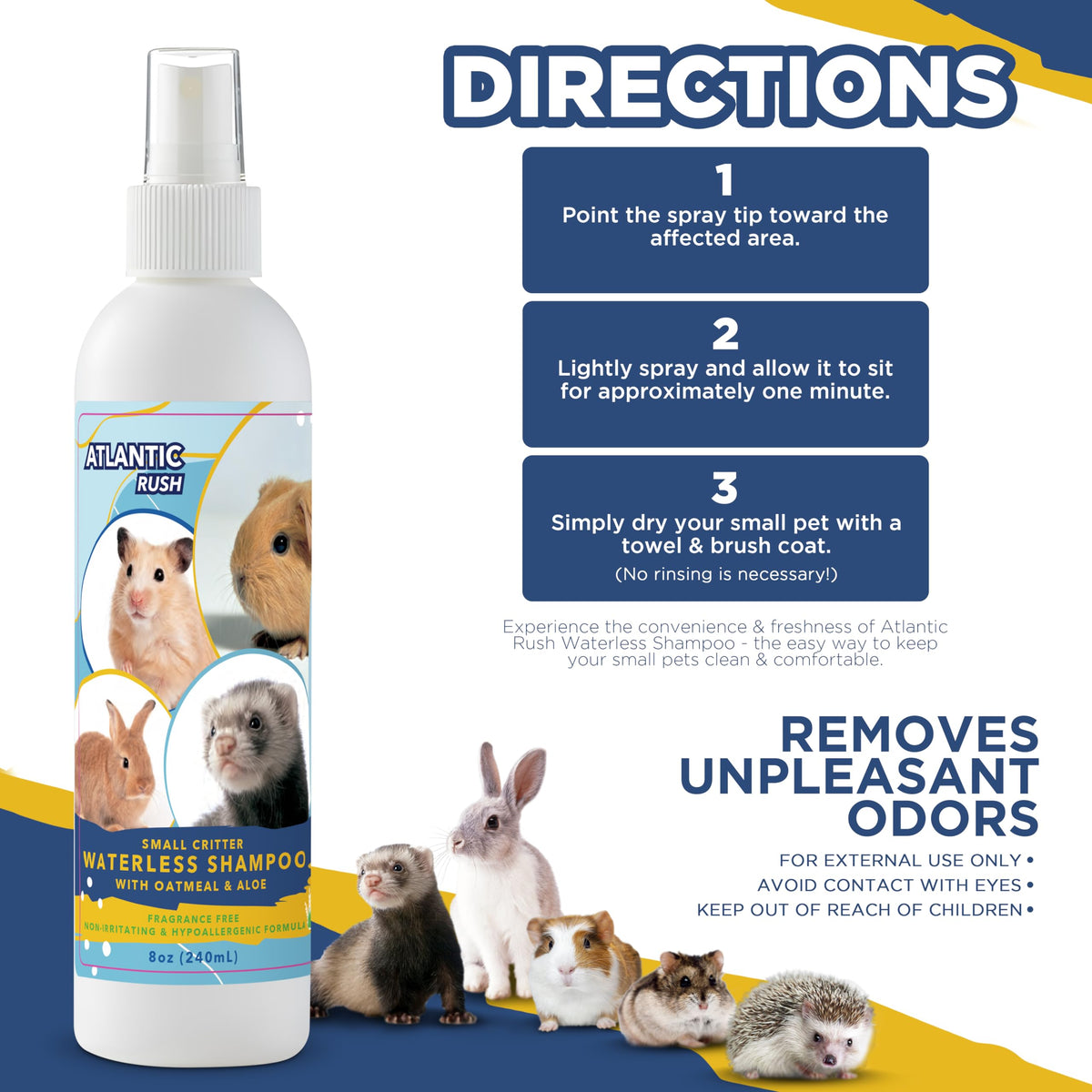 Waterless Shampoo for Small Pets- 8oz Pet Spray