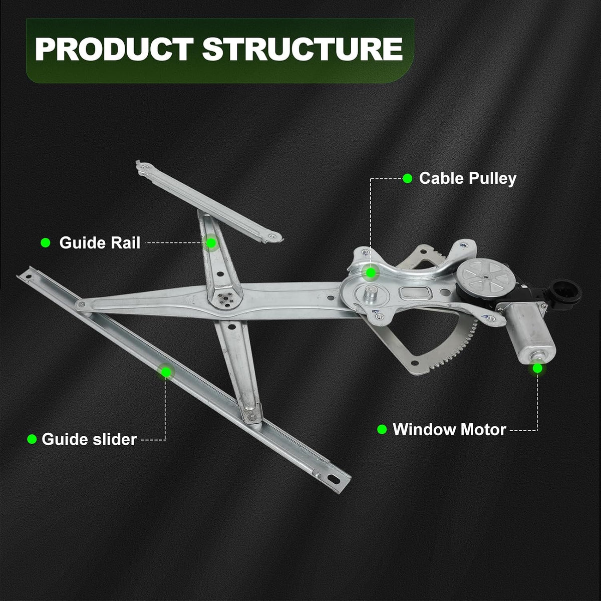 SCITOO Power Window Regulator w/Motor for Toyota 4Runner 2003-2009