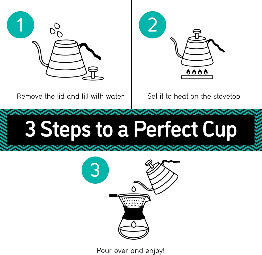 Gooseneck Kettle with Thermometer - 40oz Premium Stainless Steel Pour Over Coffee Maker Kettles, Stove Top