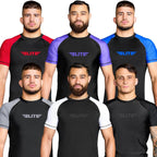 Jiu Jitsu BJJ Rash Guards, Men’s BJJ, No GI, MMA Ranked Short Sleeve Compression Base Layer Rash Guard