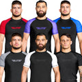 Jiu Jitsu BJJ Rash Guards, Men’s BJJ, No GI, MMA Ranked Short Sleeve Compression Base Layer Rash Guard