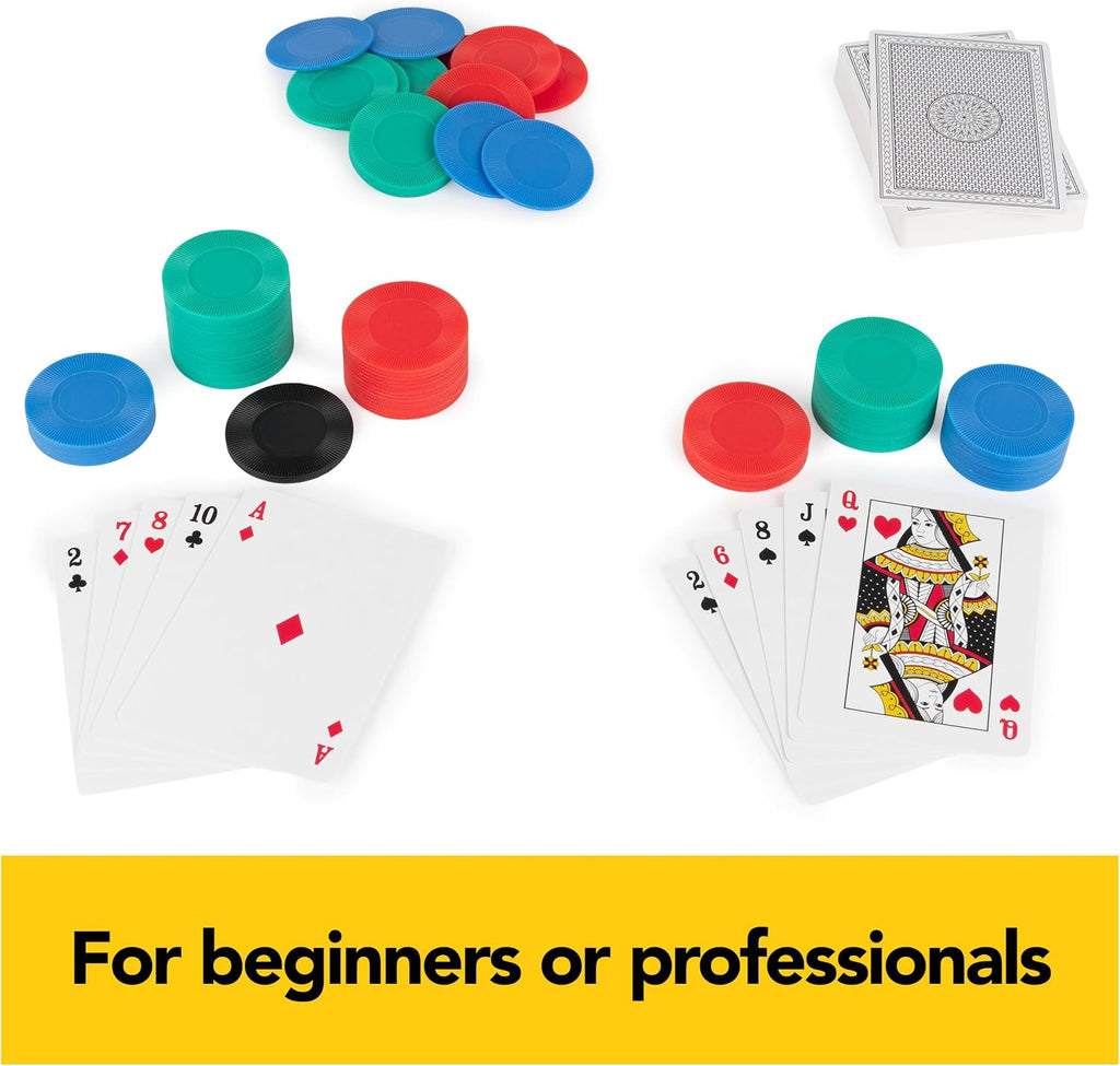 Spin Master Games Cardinal Classics, 200 Poker Chips Set Playing Cards Deck Dealer Button Texas Hold ‘Em Classic